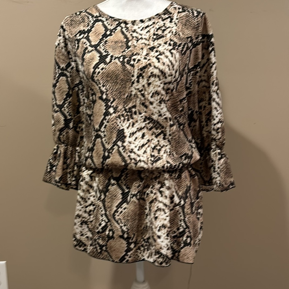 Animal print – Peplum waist blouse